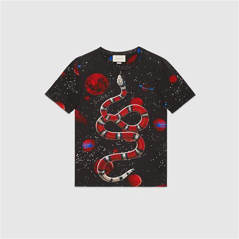 gucci space snake print t shirt|gucci dress shirt snake.